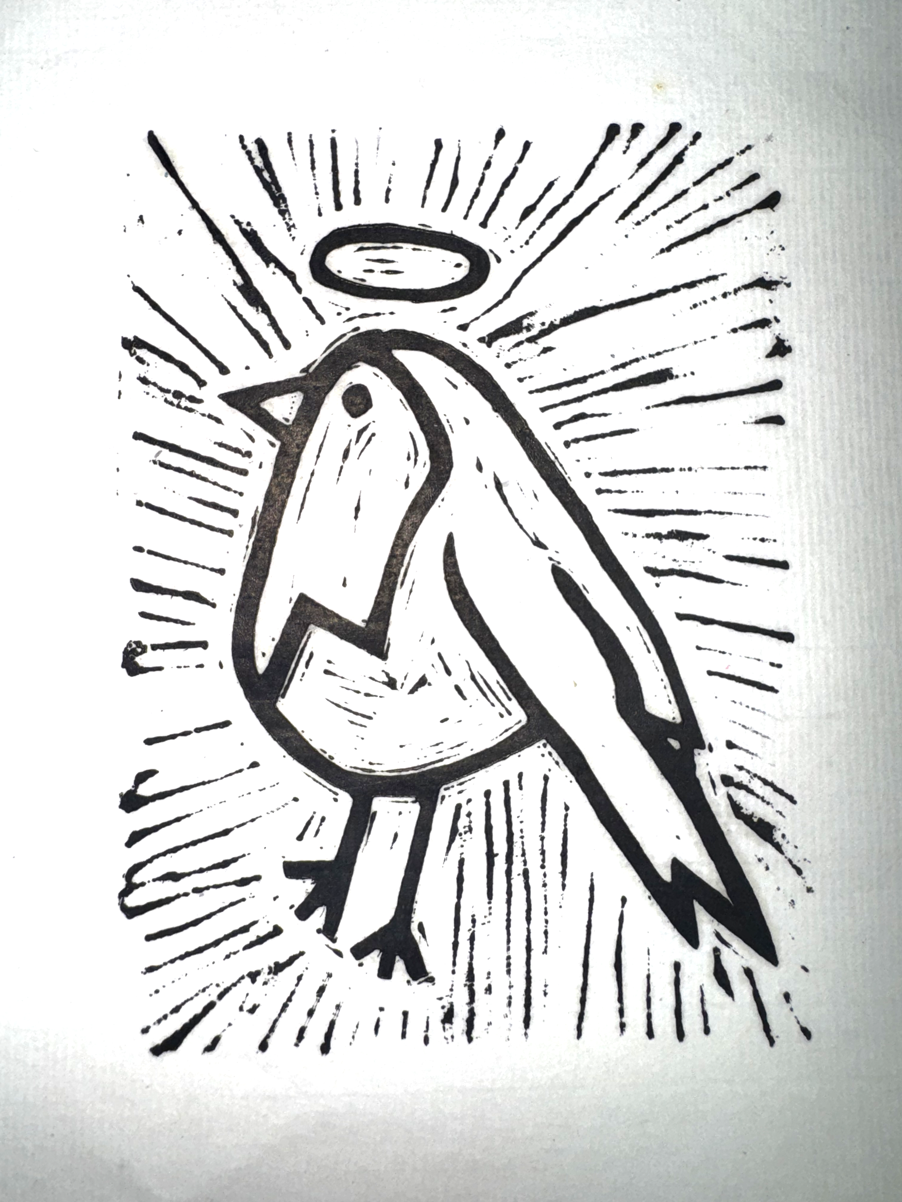 Rob Inaudible linocut illustration